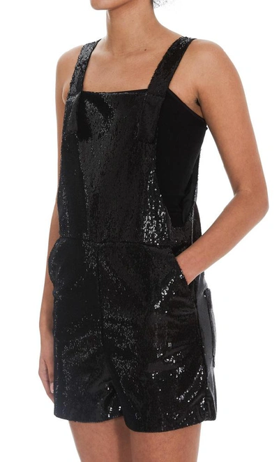 Shop P.a.r.o.s.h . Sleeveless Glittered Playsuit In Black