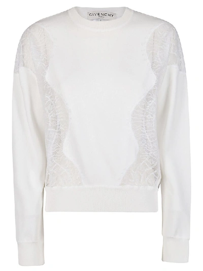 Shop Givenchy Lace Panels Sweater In White