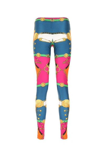 Shop Versace Baroque Printed Leggings In Multi