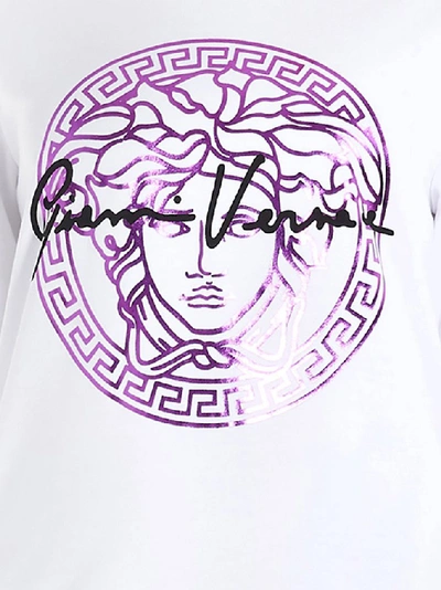 Shop Versace Medusa Printed Sweatshirt In White