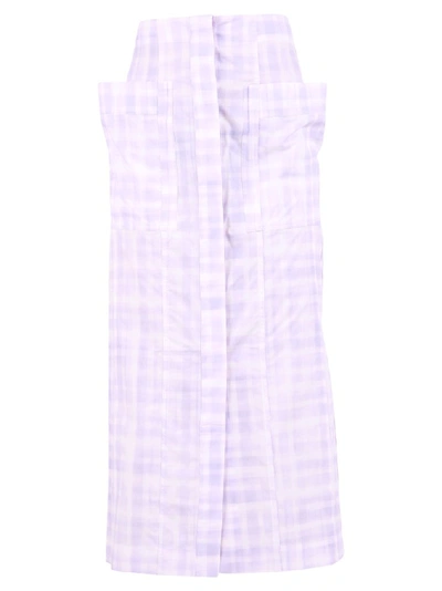 Shop Jacquemus Pocket Detailed Midi Skirt In Purple