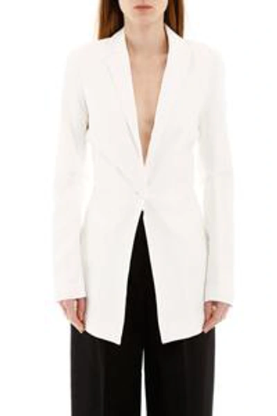 Shop Jacquemus Long Slim Fit Blazer In White