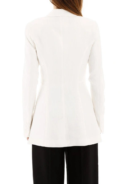 Shop Jacquemus Long Slim Fit Blazer In White