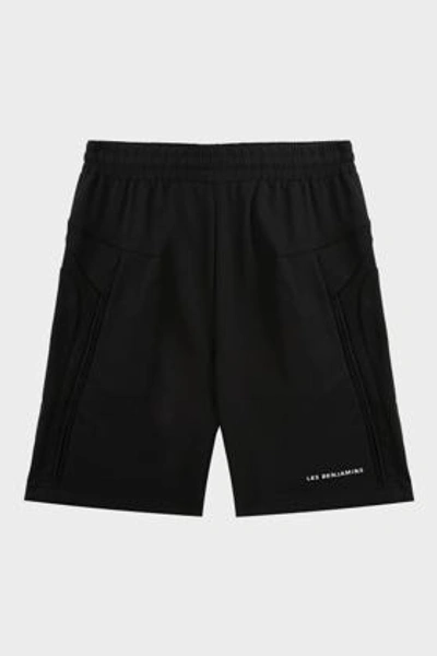 Shop Les Benjamins Cotton-blend Shorts In Black