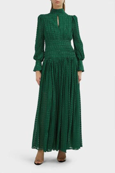 Shop Thurley Design Luna Bell High-neck Gown In Green