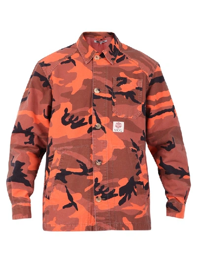 Shop Mcq By Alexander Mcqueen Mcq Alexander Mcqueen Camouflage Denim Jacket In Orange