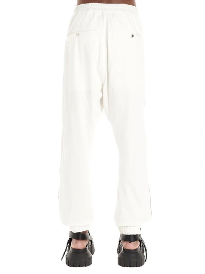 Shop Rick Owens Side Zip Sweatpants In White