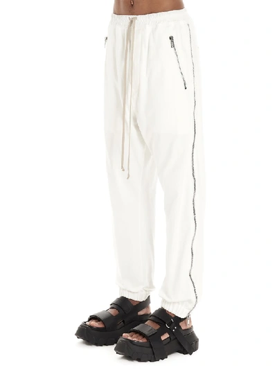 Shop Rick Owens Side Zip Sweatpants In White