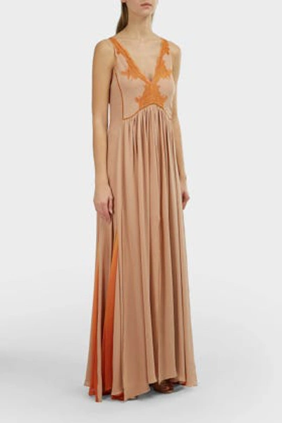 Shop Jonathan Simkhai Ombre-panelled Lace-trim Gown