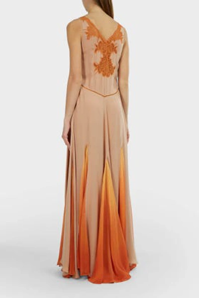 Shop Jonathan Simkhai Ombre-panelled Lace-trim Gown