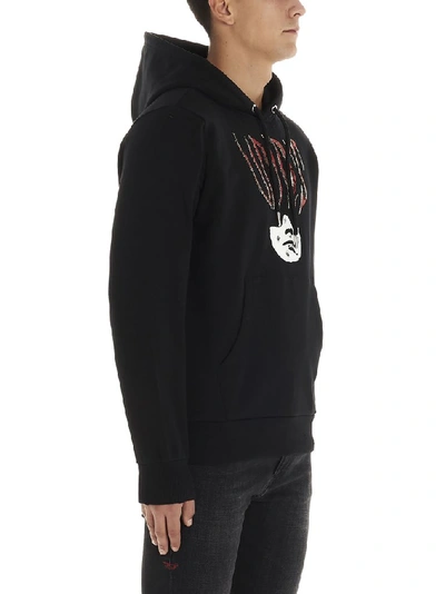 Shop Diesel Printed Hoodie In Black