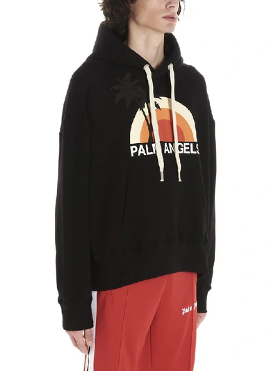 Shop Palm Angels Sunset Hoodie In Black