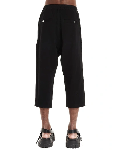 Shop Rick Owens Cropped Drawstring Pants In Black