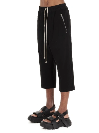 Shop Rick Owens Cropped Drawstring Pants In Black
