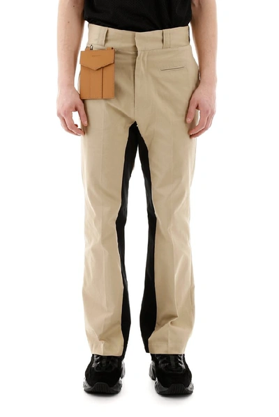 Shop Palm Angels Pocket Detail Trousers In Beige