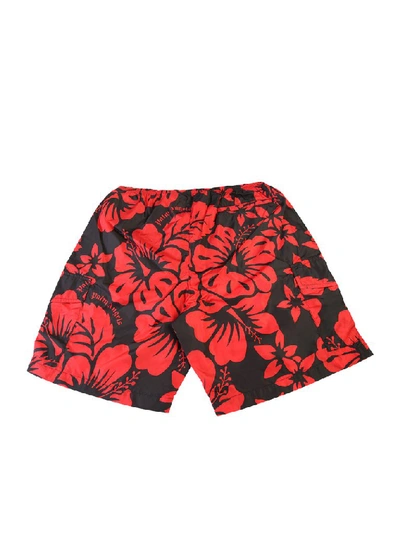 Shop Palm Angels Printed Swim Shorts In Multi