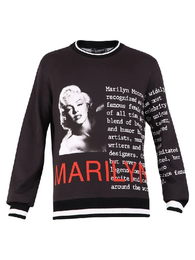 Shop Dolce & Gabbana Marilyn Printed Sweatshirt In Black