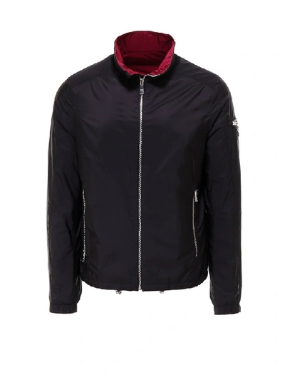 Shop Prada Reversible Windbreaker Jacket In Black