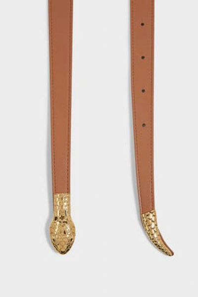 Shop Altuzarra Snake-buckle Leather Belt In Brown