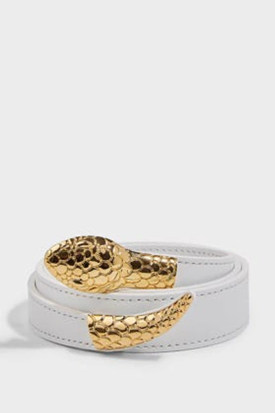 Shop Altuzarra Snake-buckle Leather Belt In White