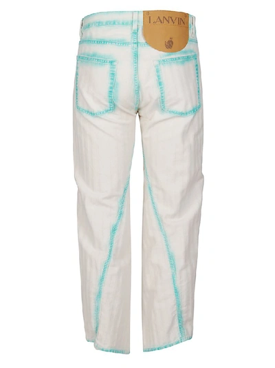Shop Lanvin Bleached Panelled Cropped Jeans In Multi