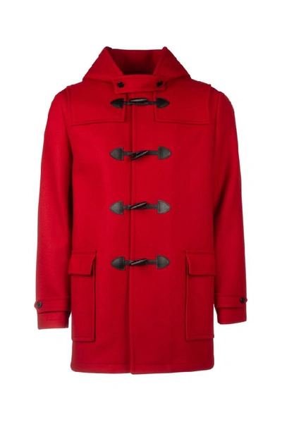 Shop Saint Laurent Duffle Coat In Red