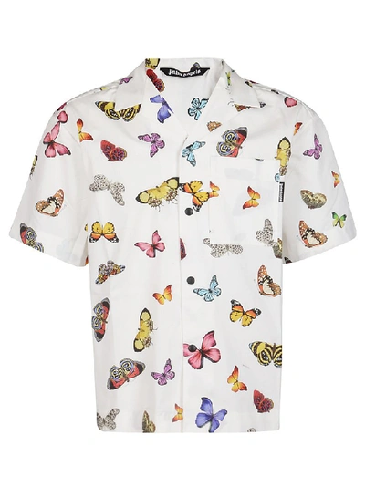 Shop Palm Angels Butterfly Printed Short Sleeve Shirt In Multi