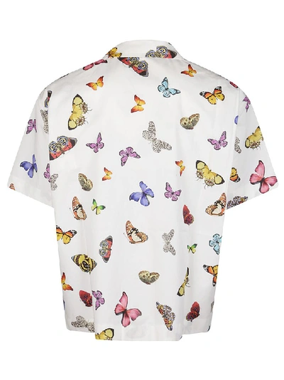 Shop Palm Angels Butterfly Printed Short Sleeve Shirt In Multi