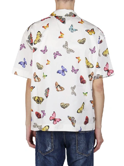 Shop Palm Angels Butterfly Printed Short Sleeve Shirt In Multi