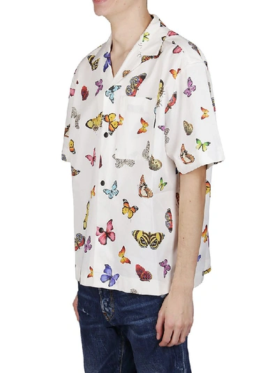 Shop Palm Angels Butterfly Printed Short Sleeve Shirt In Multi