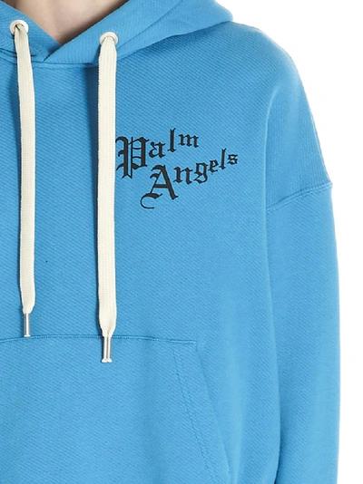 Shop Palm Angels Scared Heart Hoodie In Blue