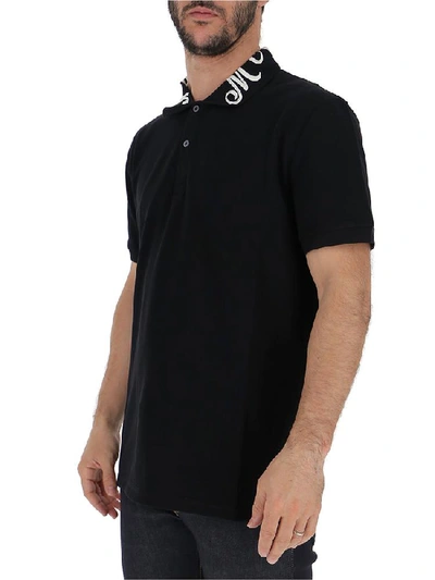 Shop Alexander Mcqueen Embroidered Collar Polo Shirt In Black