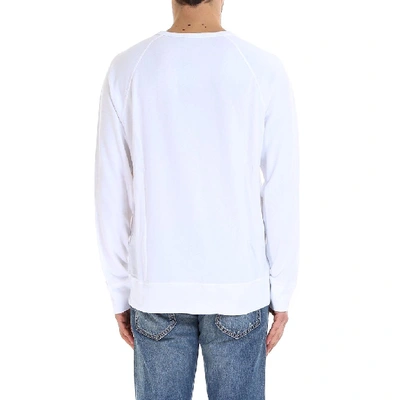 Shop Polo Ralph Lauren Logo Embroidered Crewneck Sweatshirt In White