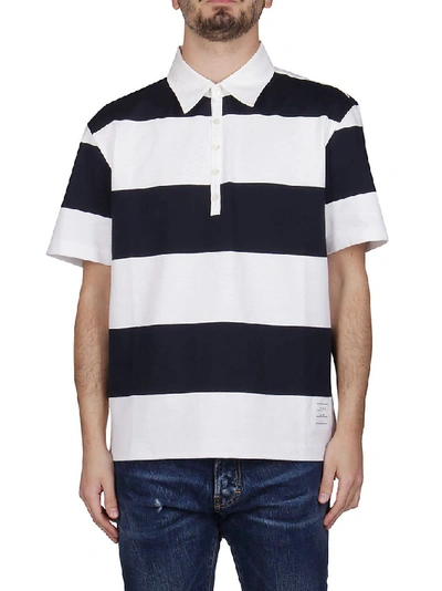 Shop Thom Browne Horizontal Stripes Polo Shirt In Multi