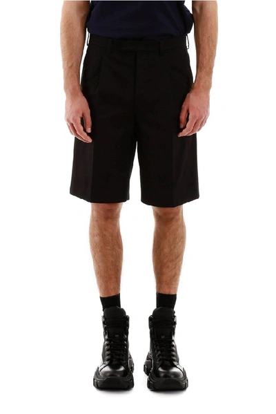 Shop Prada Tailored Bermuda Shorts In Black