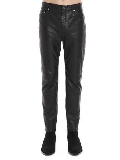 Shop Saint Laurent Slim Fit Pants In Black