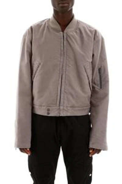 Shop Fear Of God Logo Panelled Bomber Jacket In Grey