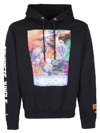 Shop Heron Preston Graphic Print Hoodie In Black