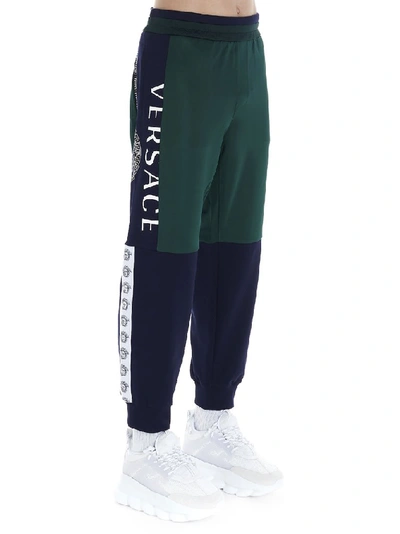 Shop Versace Colour Block Panelled Sweatpants In Multi