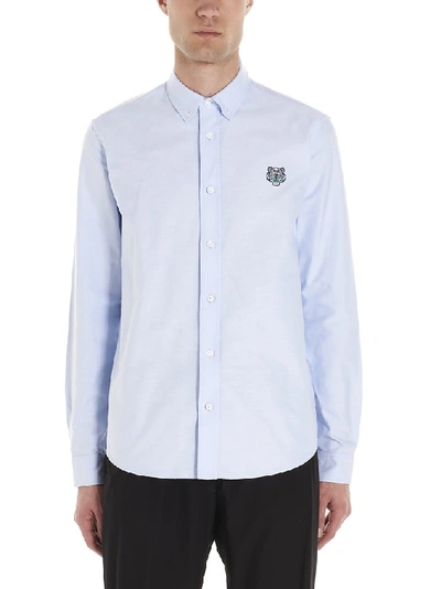 Shop Kenzo Tiger Crest Shirt In Blue