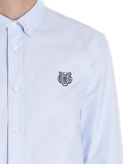 Shop Kenzo Tiger Crest Shirt In Blue