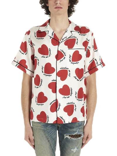 Shop Amiri Heart Print Shirt In Multi