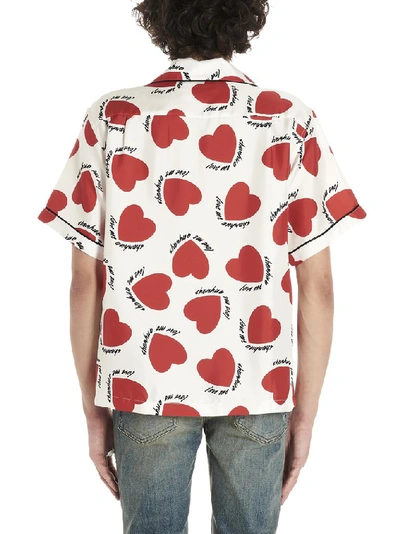 Shop Amiri Heart Print Shirt In Multi