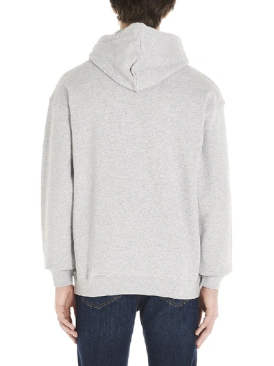 Shop Moschino Monster Hands Logo Print Hoodie In Grey