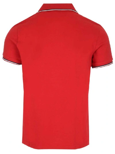 Shop Moncler Logo Polo Shirt In Red