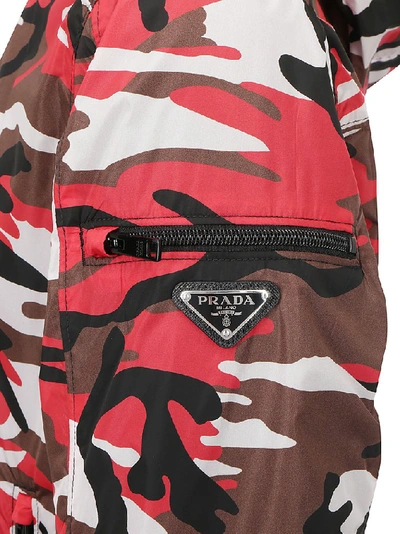 Shop Prada Reversible Camouflage Print Jacket In Multi