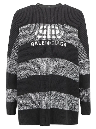 Shop Balenciaga Striped Cardigan In Multi