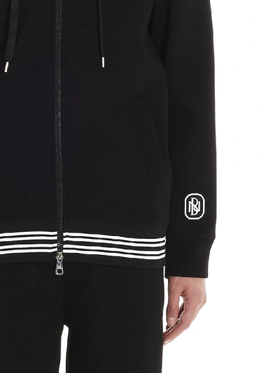 Shop Neil Barrett Drawstring Zip Up Hoodie In Black