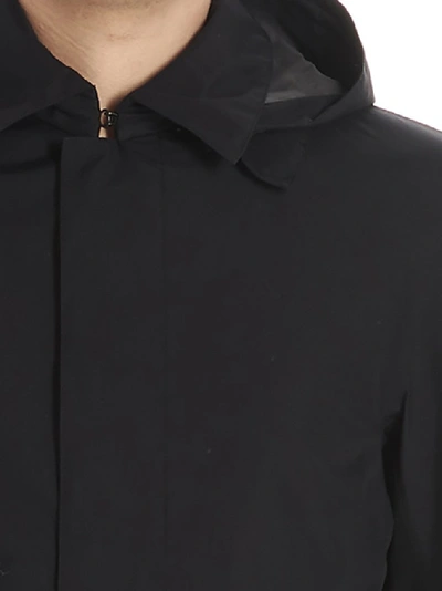Shop Herno Hooded Raincoat In Black