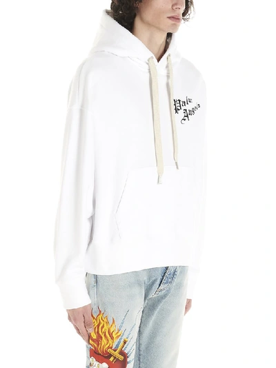 Shop Palm Angels Scared Heart Hoodie In White